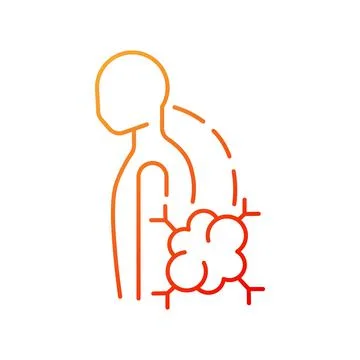 Pathologic scoliosis gradient linear vector icon Stock Illustration