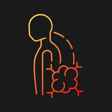 Pathologic scoliosis gradient vector icon for dark theme Stock Illustration