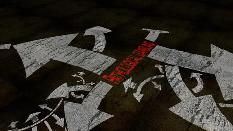 Pathological gambling on a crossroad in different ways of arrows Stock Illustration