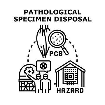 Pathological specimen disposal process and environmental hazard Stock Illustration
