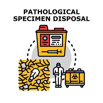 Pathological specimen disposal process for medical waste Stock-Illustration