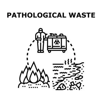 Pathological waste handling, disposal, and environmental pollution Stock Illustration