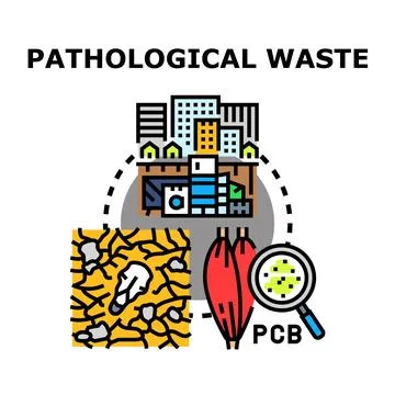 Pathological waste impact on human body and environment Stock Illustration