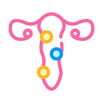 Pathology of cervix color icon vector illustration 스톡 일러스트
