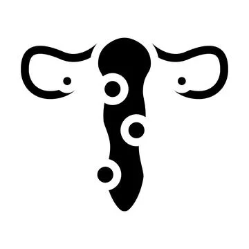 Pathology of cervix glyph icon vector illustration 스톡 일러스트