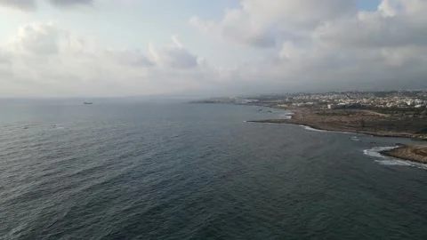 Pathos. Island of Cyprus. Evening views of the beautiful Mediterranean. Stock-Footage 204078004