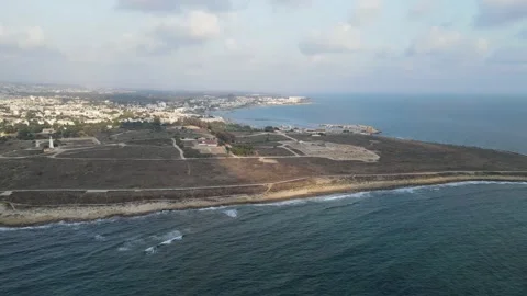 Pathos. Island of Cyprus. Evening views of the beautiful Mediterranean. Stock Footage 204081498