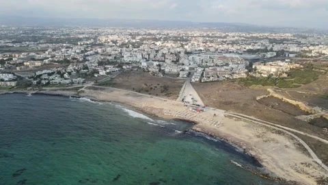 Pathos. Island of Cyprus. Evening views of the beautiful Mediterranean. Stock Footage 204081635