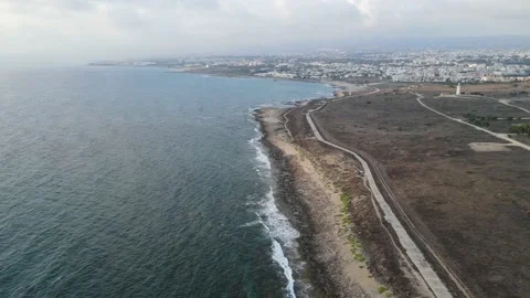 Pathos. Island of Cyprus. Evening views of the beautiful Mediterranean. Stock Footage 204082826