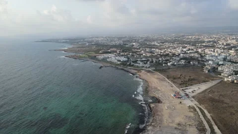 Pathos. Island of Cyprus. Evening views of the beautiful Mediterranean. Stock Footage 204090394
