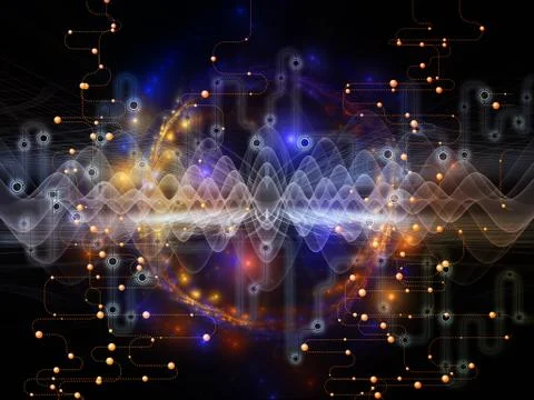 Paths of Data Transfers Stock Illustration