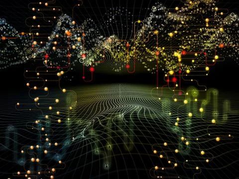 Paths of Data Transfers Stock Illustration