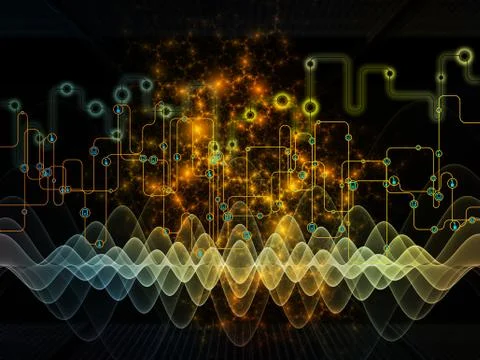 Paths of Data Transfers Stock Illustration