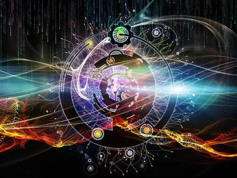 Paths of Digital Processing Stock Illustration