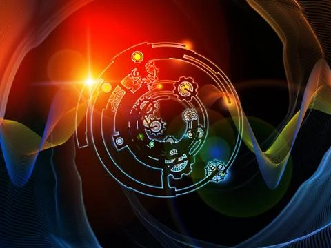 Paths of Digital Processing Stock Illustration