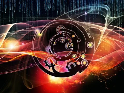 Paths of Digital Processing Stock Illustration