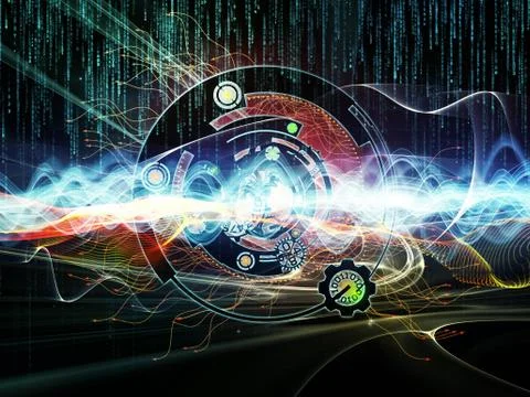 Paths of Digital Processing Stock Illustration