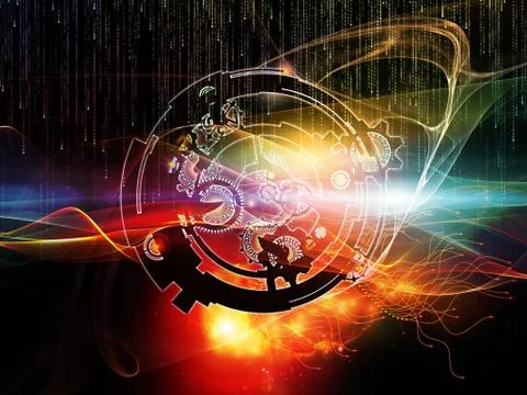 Paths of Digital Processing Stock Illustration