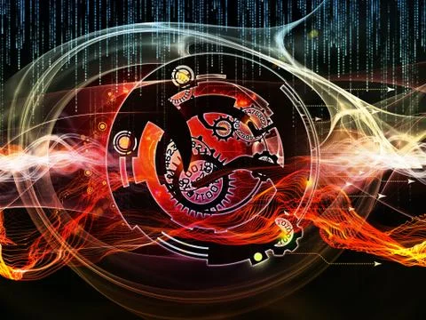 Paths of Digital Processing Stock Illustration