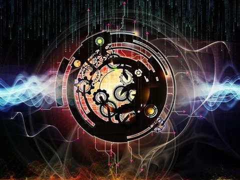 Paths of Digital Processing Stock Illustration