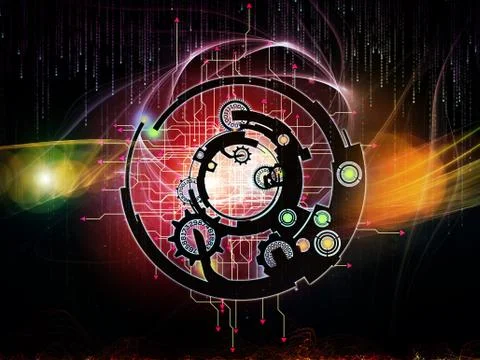 Paths of Digital Processing Stock Illustration