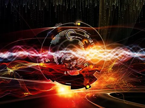 Paths of Digital Processing Stock Illustration
