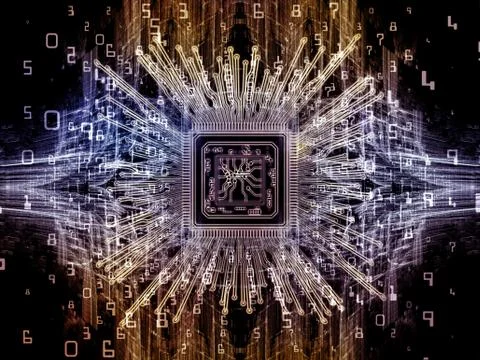 Paths of Digital Processor Stock Illustration