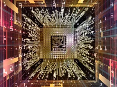Paths of Digital Processor Illustrazione stock