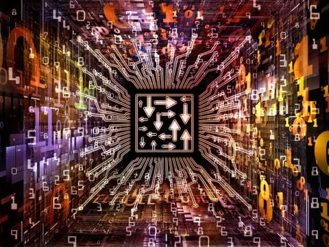 Paths of Digital Processor Ilustração Stock