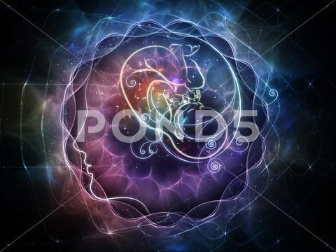 Paths of Girl Swirls Stock Illustration