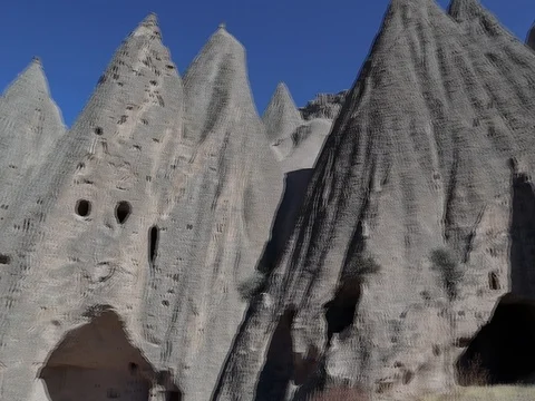 The paths inside Selime Cathedral. Selime Monastery in Cappadocia, Turkey. 스톡 동영상 119385006