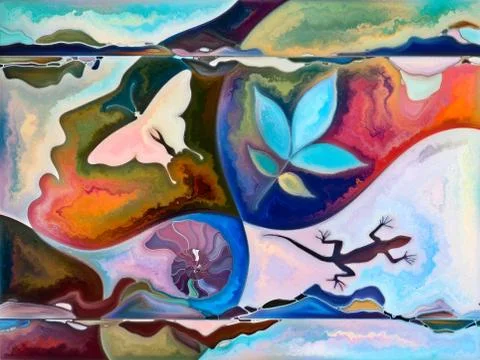Paths of Living Canvas Stock Illustration