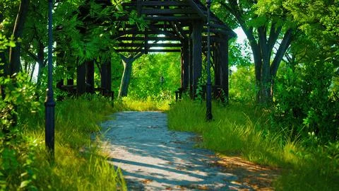 Paths in the Park zone Stock Illustration