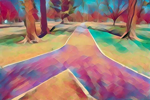 The Paths Rendezvous Stock Illustration