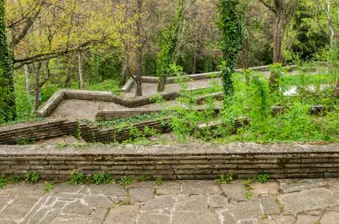 Paths with stairs in park Stock Photos
