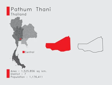 Pathum Thani Position in Thailand イラスト素材
