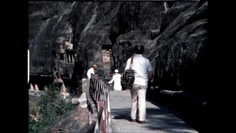 Pathway to Ajanta Caves Stock Footage 277976400