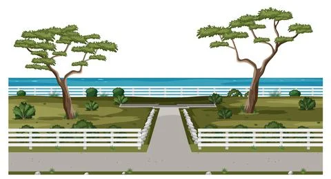 Pathway to the beach background Stock Illustration