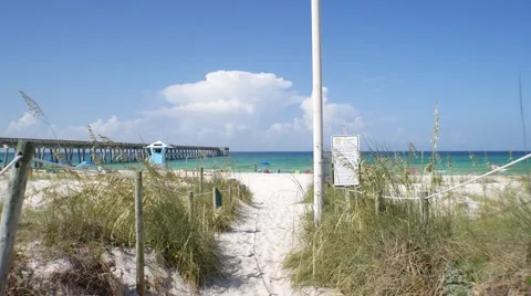 Pathway To The Beach Stock Footage 64910156