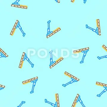 Pathway cleaning garden maintenance vector seamless pattern Illustrazione stock