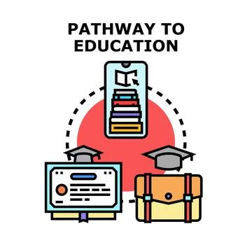Pathway to education degree and learning experience Stock Illustration