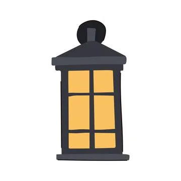 Pathway exterior lamp cartoon vector illustration Stock Illustration