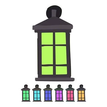 Pathway exterior lamp vector cartoon graphic Stock Illustration