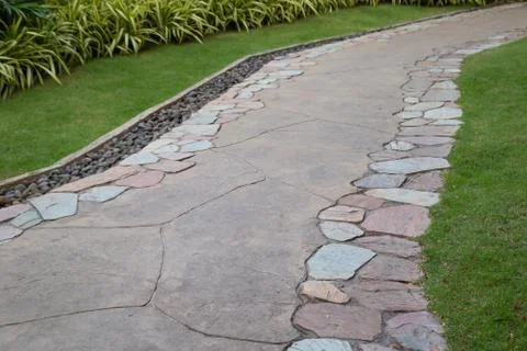 Pathway in the garden Stock Photos