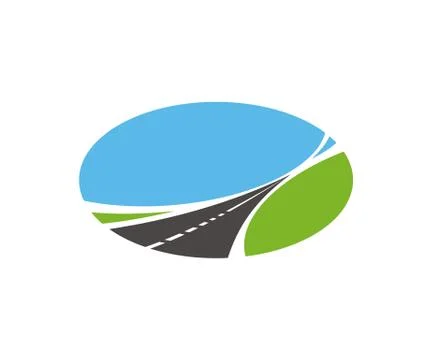 Pathway, highway vector icon. Tapering paved road Stock Illustration