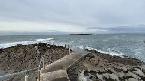 Pathway Leading Into Sea 스톡 동영상 142900373