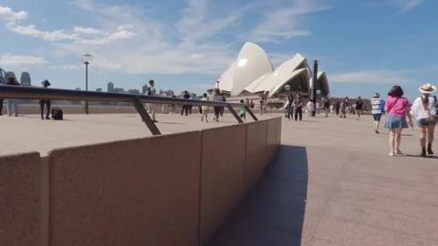 Pathway leading towards Sydney Opera House Stock Footage 269458837
