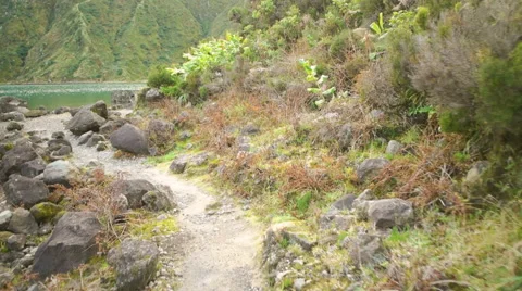 Pathway next to the Lagoa Cidades Stock Footage 61049070