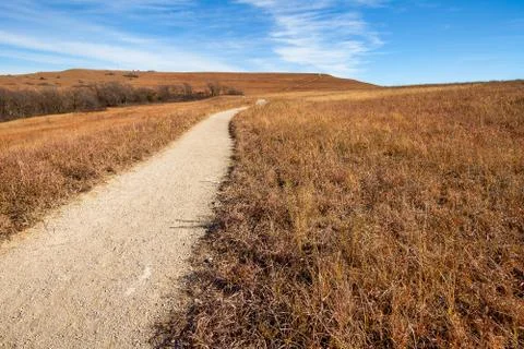 Pathway into the Prairie 스톡 사진