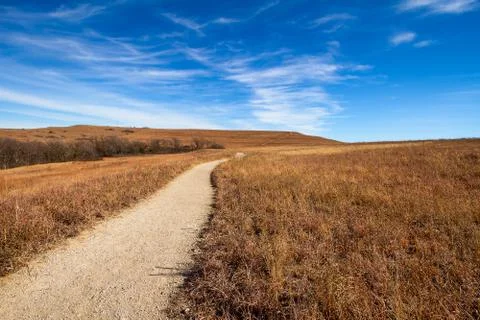 Pathway into the Prairie 스톡 사진